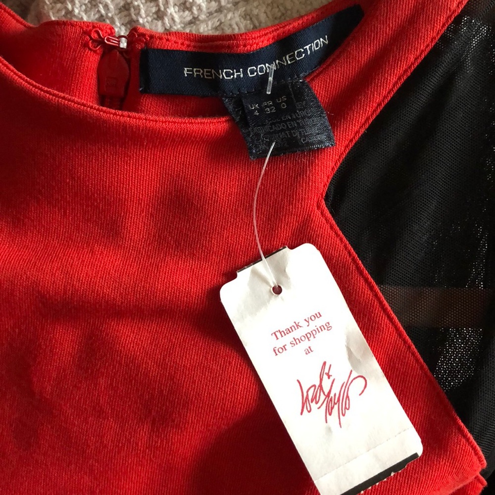 Red and Black French Connection Mini Dress - Picture 3 of 4